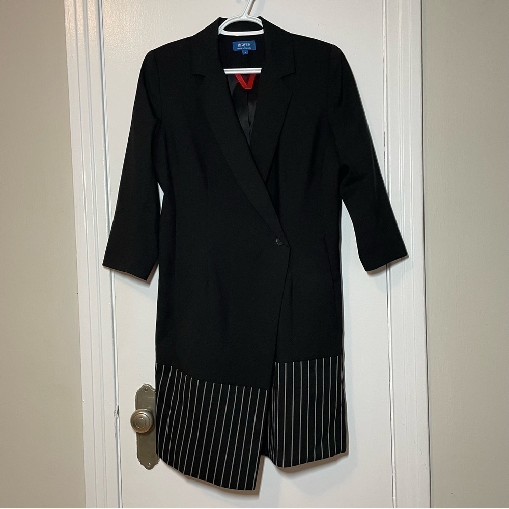 Grayes Wool Blazer Dress w/ Flare - Size 4 US - Picture 5 of 7